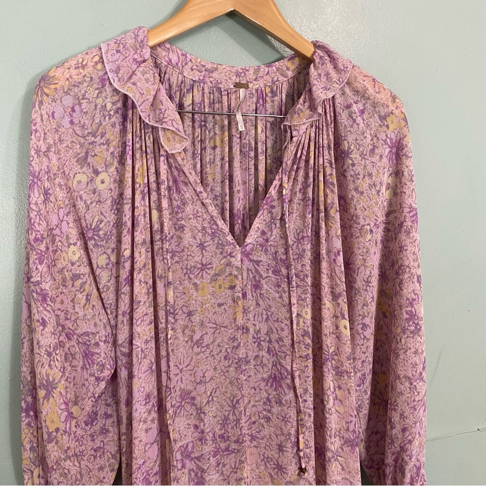 Free People Feeling Groovy‎ Maxi Dress Purple Floral Small - Picture 3 of 6